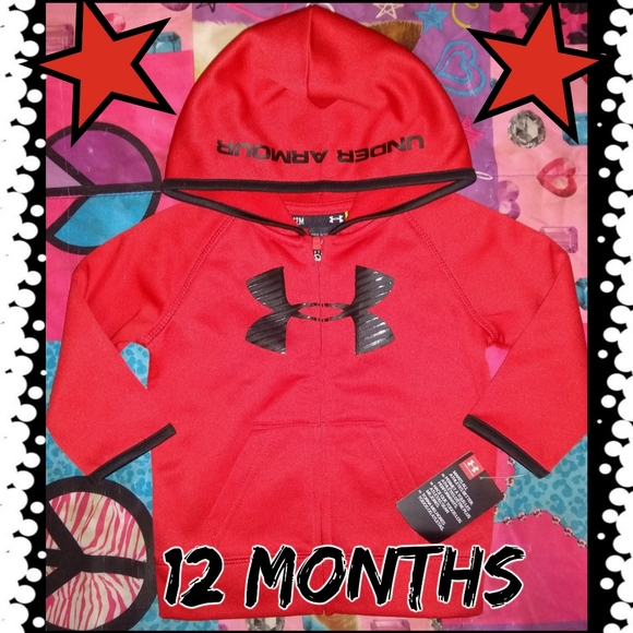 NWT~ 12 MONTHS UNDER ARMOUR FULL ZIP HOODIE - Picture 2 of 4